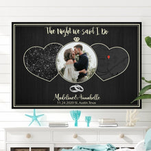 Custom Night Sky And Map 3 In 1 Personalized Photo And Text Black Background Canvas