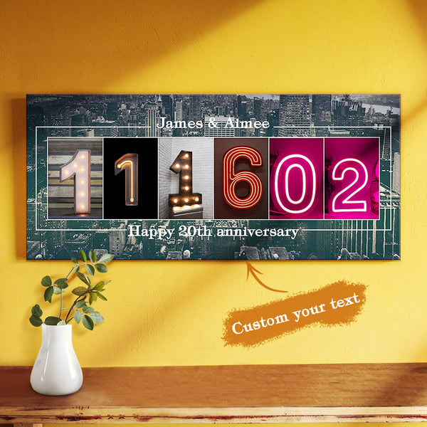 Custom Birthday Anniversary Canvas Art Painting Wall Art Ornaments Gifts for Him Her - 