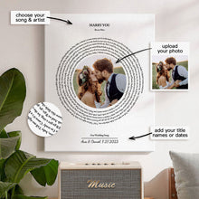 Custom Our Special Song with Picture On Canvas Personalized Photo Painting Canvas Anniversary Gift - customphototapestry