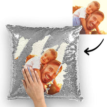 Custom Photo Sequin Pillowcase Black Color Sequin Cushion Unique Gifts 15.75inch * 15.75inch
