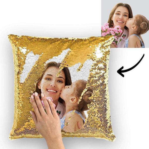 Custom Photo Sequin Pillow Reversible Multicolor 15.75inch*15.75inch