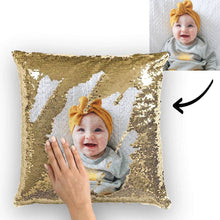 Custom Photo Sequin Pillow Silver Color Sequin Cushion 15.75inch*15.75inch