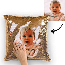 Custom Photo Sequin Pillow Pink Color Sequin Cushion Home Decor 15.75inch * 15.75inch