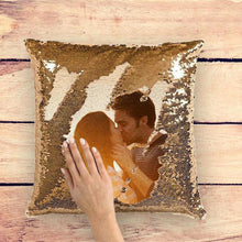 Custom Photo Sequin Pillow Black Color Sequin Cushion Unique Gifts 15.75inch * 15.75inch
