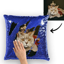 Custom Pet Photo Sequin Pillow Multicolor Sequin Cushion 15.75inch*15.75inch