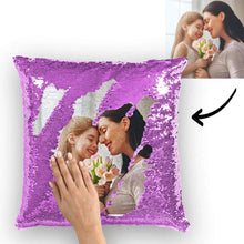 Custom Photo Sequin Pillow Black Color Sequin Cushion Unique Gifts 15.75inch * 15.75inch