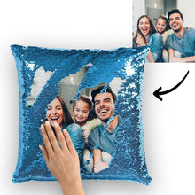 Father's Day Gift Custom Photo Reversible Magic Sequin Cushion Pillow 15.75inch*15.75inch