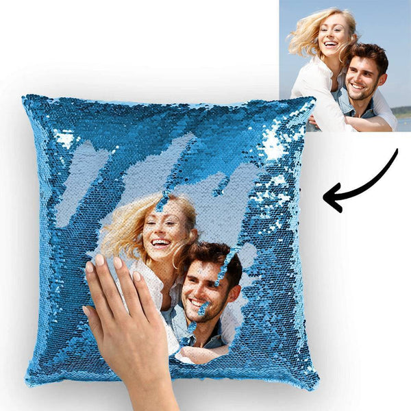 Custom Love Photo Sequin Pillow Multicolor Sequin Cushion 15.75inch*15.75inch
