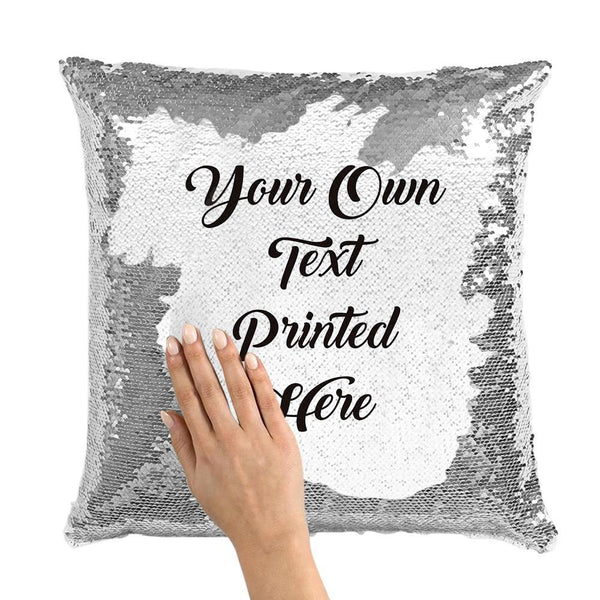 Father's Day Gift Custom Text Magic Sequins Pillow Multicolor Sequin Cushion 15.75inch*15.75inch