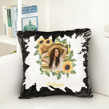 Gift for Her Personalized Decorative Pillow Custom Photo Magic Sequins Pillow Multicolor Sequin Cushion (18"x 18")