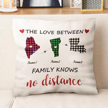 Custom State & Name Pillow THE LOVE BETWEEN US Personalized Romantic Gift Gift for Family