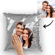 Custom Photo Sequin Pillowcase Silver Color Sequin Cushion 15.75inch * 15.75inch