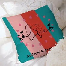 Custom Throw Pillow Personalized Pillow with Couple Cat