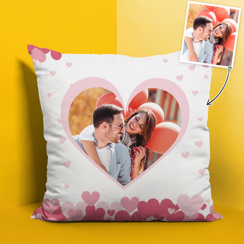 Custom Throw Pillow Personalized Valentine Pink Heart Print Pillow