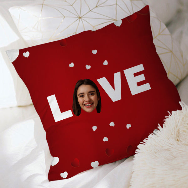 Custom Throw Pillow Personalized Red Pillow