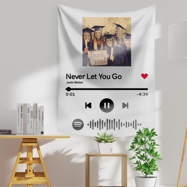 Good Graduation Gift Custom Spotify Code Tapestry Wall Art Decoration Scannable Spotify Code Tapestry