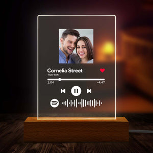 Custom Spotify Code Music Plaque With Wooden Stand