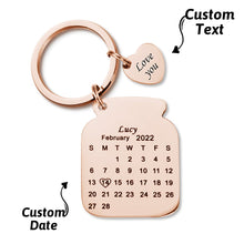 Custom Engraved Bottle Calendar Keychain Save The Date Keychain Birthday Gift