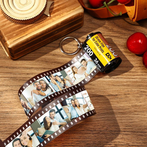 Spotify Code Scannable Custom Camera Roll Keychain 5-20 Pictures Yellow Shell Gift for Her
