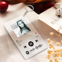Spotify Acrylic Glass Custom Scannable Keychain Spotify Code Music Plaque Keychain( 2.1IN X 3.4IN )