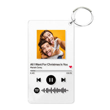 New Arrivals Spotify Acrylic Glass Custom Scannable Spotify Code Keychain Personalized Spotify Song Poster Keychain (2.1IN X 3.4IN)