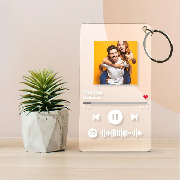 Spotify Acrylic Glass Custom Spotify Code Music Plaque Frame A Same Design Keychain for Free (5.9IN X 7.7IN & 2.1IN X 3.4IN)