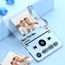 Custom Scannable Keychain Spotify Code Personalized Spotify Song Poster Keychain (2.1IN X 3.4IN)