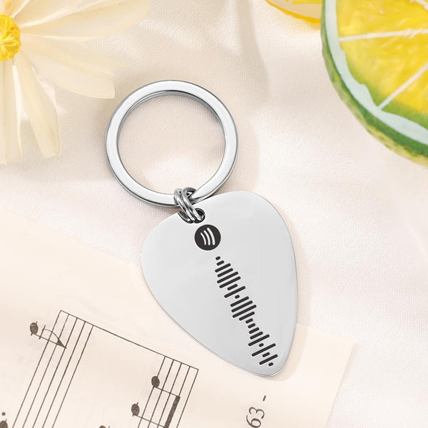 Custom Spotify Code Guitar Pick Keychain Personalized Music Song Keychain
