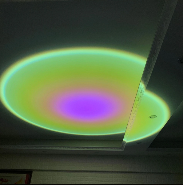 Sunset Projector Lamp Sunny (Green & Pink) Aura Glow Lights Decor For Bedroom Rainbow Projection Lamp