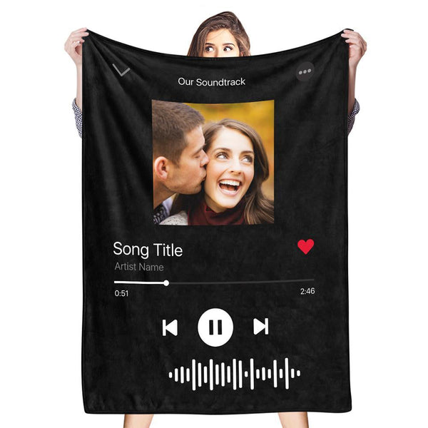 Custom Music Code Personalized Fleece Blanket