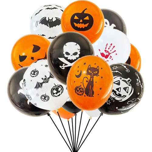 100Pcs Halloween Latex Balloons 12 Inch Balloons for Halloween Party Decorations