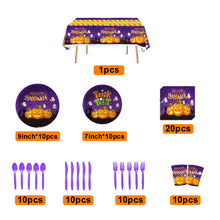 Halloween Pumpkin Design Disposable Tableware Kits Halloween Party Decorations Supplies 81pcs