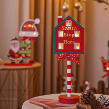 LED Wooden Christmas Light Board For Home Santa Stop Here First Sign Christmas Decoration