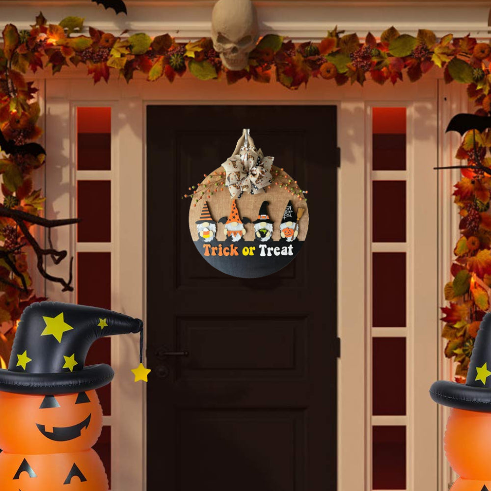 Halloween Welcome Sign for Front Door Farmhouse Wreath Porch Decor Hanging Decoration Gifts