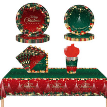 Christmas Disposable Tableware Set 117pcs Dinnerware Decor Christmas Party Supplies - customphototapestry