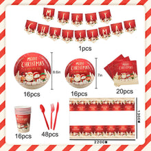 Christmas Party Disposable Dinnerware Set 118pcs Tableware Christmas Decorations Supplies - customphototapestry