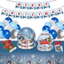 Christmas Party Disposable Dinnerware Set 114pcs Xmas Tableware Christmas Decorations Supplies - customphototapestry