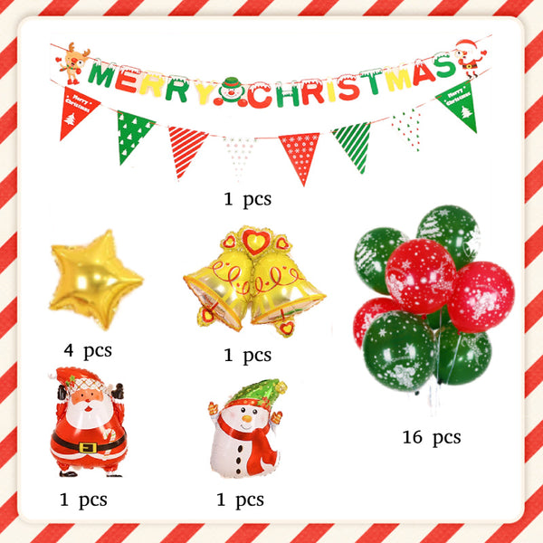 Christmas Balloons Set Merry Christmas Banner for Christmas Party Decorations Supplies - customphototapestry