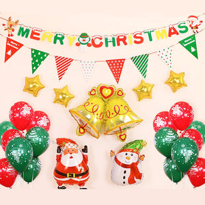 Christmas Balloons Set Merry Christmas Banner for Christmas Party Decorations Supplies