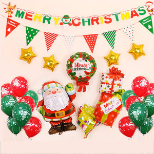Christmas Balloons Set with Banner for Christmas Party Decorations Supplies