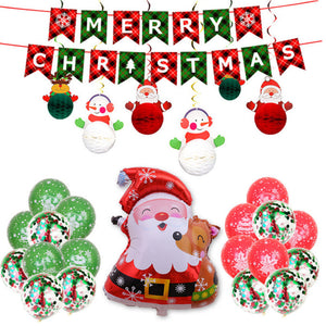 Christmas Balloons Set Banner Latex Balloons for Christmas Party Decorations Supplies