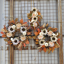 Fall Pumpkin Wreath Year Round Durable Autumn Wreath Front Door Wreath Home Decor - customphototapestry