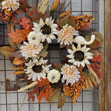 Fall Pumpkin Wreath Year Round Durable Autumn Wreath Front Door Wreath Home Decor - customphototapestry