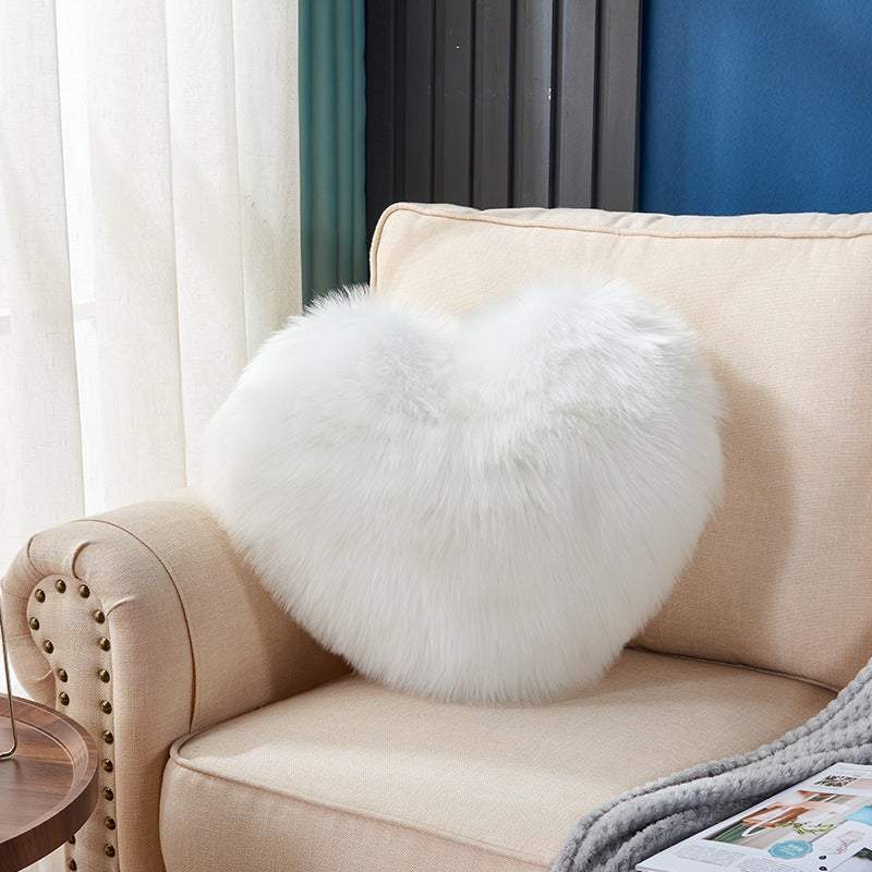 Heart Shaped Pillow Fluffy Soft Comfortable Decorative for Living Room Sofa Bedroom