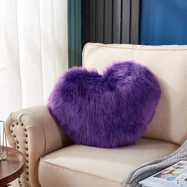 Heart Shaped Pillow Fluffy Soft Comfortable Decorative for Living Room Sofa Bedroom