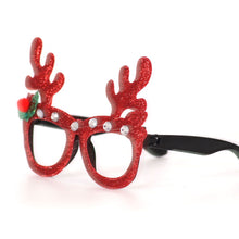 12 Pcs Christmas Glitter Glasses Frames Christmas Decoration Accessories Costume Eyeglasses for Christmas Party Supplies
