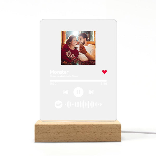Spotify Glass Art Night Light Painting Light Custom Spotify Code Lamp Acrylic Music Plaque Spotify Acrylic Glass ( 5.9IN X 7.7IN)