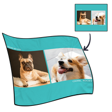 Personalized Pets Fleece Photo Blanket with 2 Photos