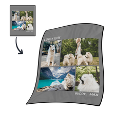 Personalized Pets Fleece Photo Blanket with 4 Photos