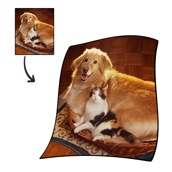Custom Photo Blanket Personalized Cute Pets Dog Photo Fleece Blanket